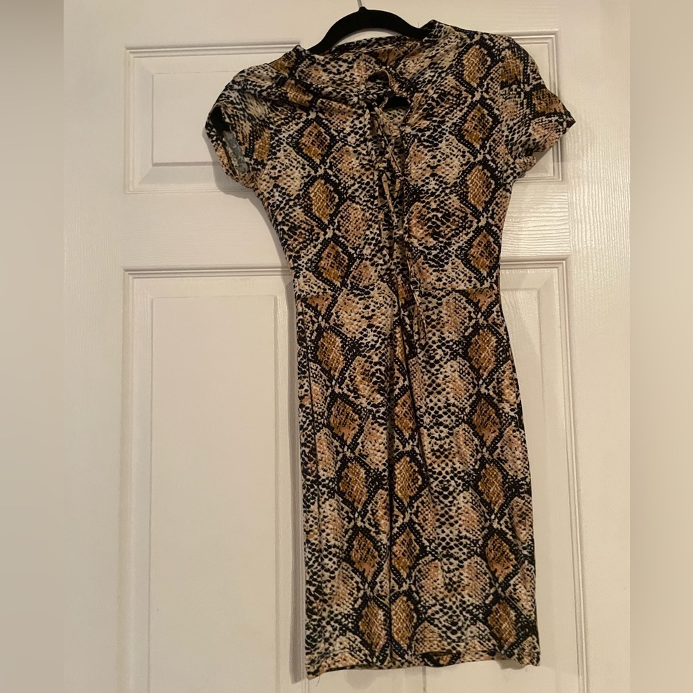 Snake Print Mini Dress